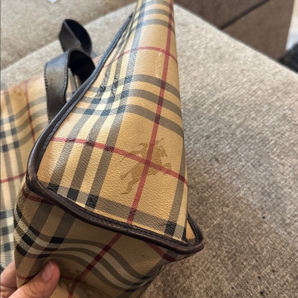 Burberry Beige and Black Checkered Tote - Picture 3 of 9